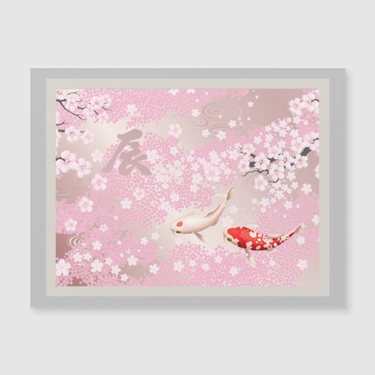 Carte Magnétique Koi Harmony : Une floraison du nouvel an 2024 (Devant)