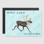 Carte Magnétique Kuvianak Innovia - Caribou (Reindeer) Sur Neige (Devant / Derrière)