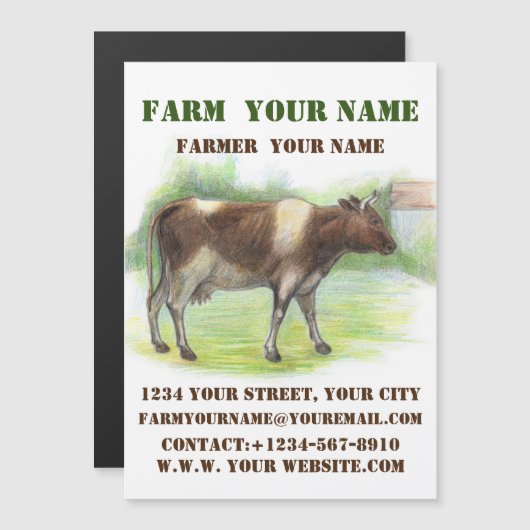 Carte Magnétique La ferme à la vache (Devant / Derrière)