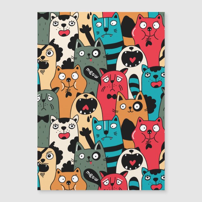 Carte Magnétique La foule des chats (Devant)