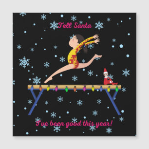 Carte Magnétique La gymnastique dit à Père Noël que j'ai été bon ce