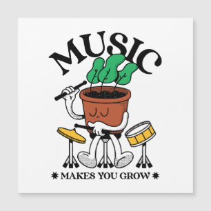 Carte Magnétique La musique fait grandir le batteur de plantes