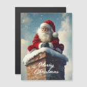 Carte Magnétique La pause de cheminée du Père Noël : Un sourire d'h (Devant / Derrière)
