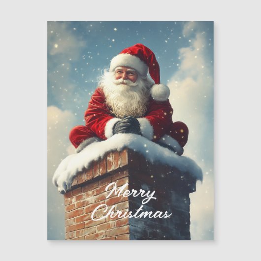 Carte Magnétique La pause de cheminée du Père Noël : Un sourire d'h (Devant)