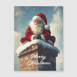 Carte Magnétique La pause de père Noël : un sourire d'hiver