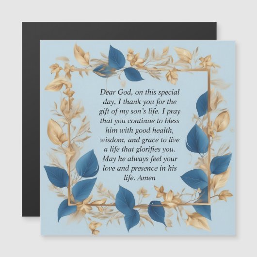 Carte Magnétique La prière d'une mère pour son fils (Devant / Derrière)