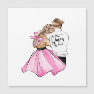 Carte Magnétique La Reine de mon coeur couple de la Saint-Valentin 