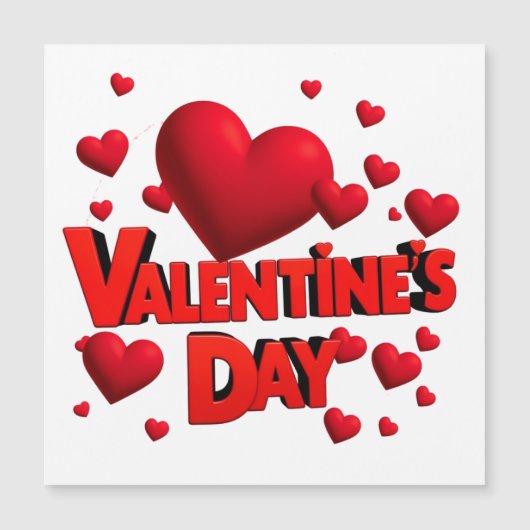 Carte Magnétique la Saint-Valentin coeurs d'amour (Devant)