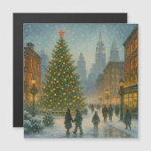 Carte Magnétique La vie nocturne de New York, image de Times Square (Devant / Derrière)