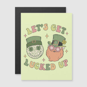 Carte Magnétique Laissons la chance - Drôle Leprechaun Clover