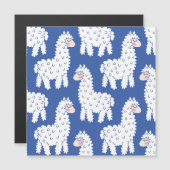 Carte Magnétique Lama alpaca, motif vintage (Devant / Derrière)