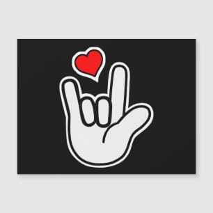 Carte Magnétique Langue des signes I Love You Sign