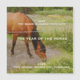 Carte Magnétique L'année du Cheval, citation 2026