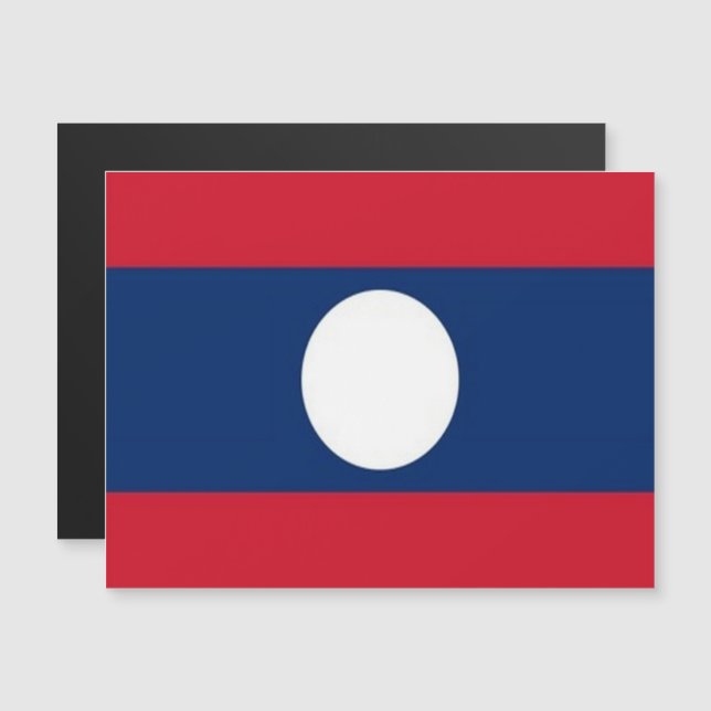 Carte Magnétique Laos - Drapeau - (Devant / Derrière)