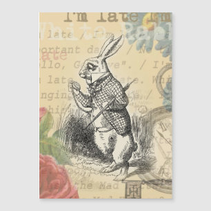 Carte Magnétique Lapin Blanc Aventures d'Alice au Pays des Merveill