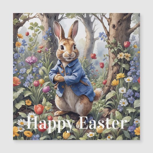 Carte Magnétique Lapin de Pâques  (Devant)
