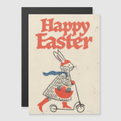 Carte Magnétique Lapin de Pâques heureux (Devant / Derrière)