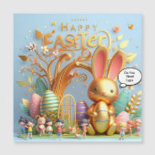 Carte Magnétique Lapin de Pâques rempli de teintes vives (Devant)