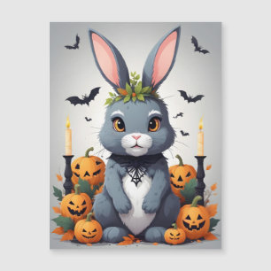 Carte Magnétique Lapin Halloween Mignon Adorable Drôle Animal Magie