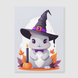 Carte Magnétique Lapin Halloween Mignon Adorable Drôle Animal Magie