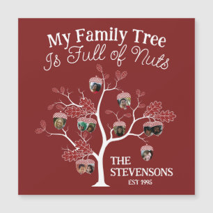 Carte Magnétique L'arbre généalogique de la famille de photos rouge