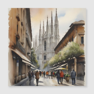 Carte Magnétique L'art de l'aquarelle à Milan