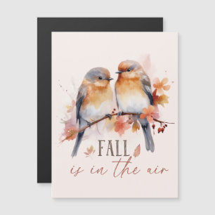 Carte Magnétique L'Automne Est Dans L'Air - Beaux Oiseaux Et Feuill