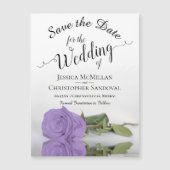 Carte Magnétique Lavender Purple Rose mariage Enregistrer la date M (Devant)