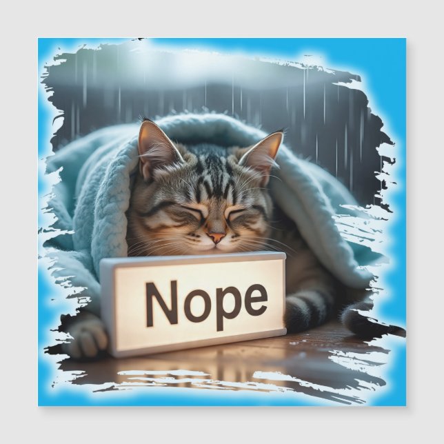 Carte Magnétique Lazy funny cat design (Devant)