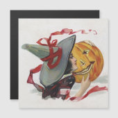 Carte Magnétique Le Baiser de la Sorcière : une Citrouille de Hallo (Devant / Derrière)