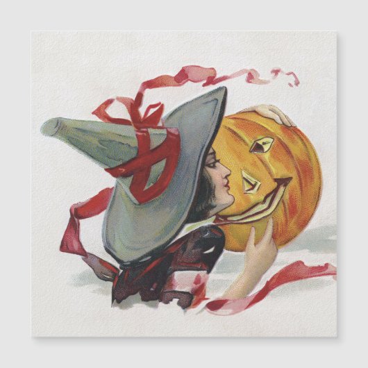 Carte Magnétique Le Baiser de la Sorcière : une Citrouille de Hallo (Devant)