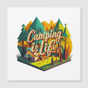 Carte Magnétique Le camping est la vie