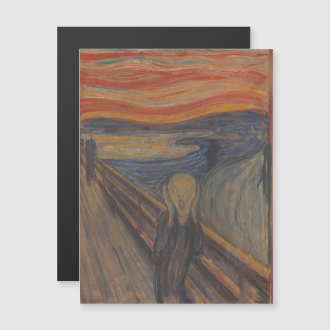 Carte Magnétique Le cri de la nature par Edvard Munch 1893 (Devant / Derrière)
