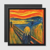 Carte Magnétique Le cri d'Edvard Munch, (Devant / Derrière)