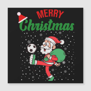Carte Magnétique Le gentil Père Noël Jouer au football Carton de No