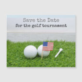 Carte Magnétique Le golf sauve la date avec les États-Unis. ballons (Devant)