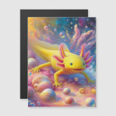 Carte Magnétique Le joyeux Axolotl (Devant / Derrière)