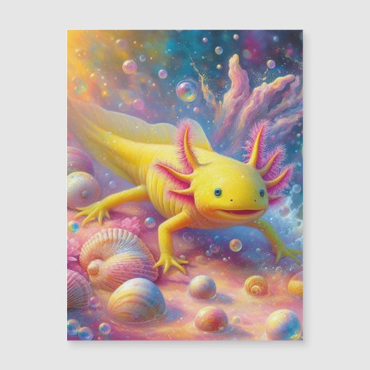 Carte Magnétique Le joyeux Axolotl (Devant)