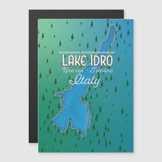 Carte Magnétique Le lac Idro Italie affiche voyage (Devant / Derrière)