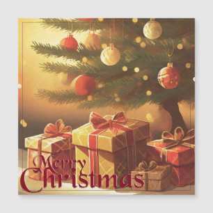 Carte Magnétique Le Motif de Noël, avec des présents sous l'arbre d