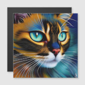 Carte Magnétique Le visage d'un mignon Lynx pointe Siamese (Devant / Derrière)