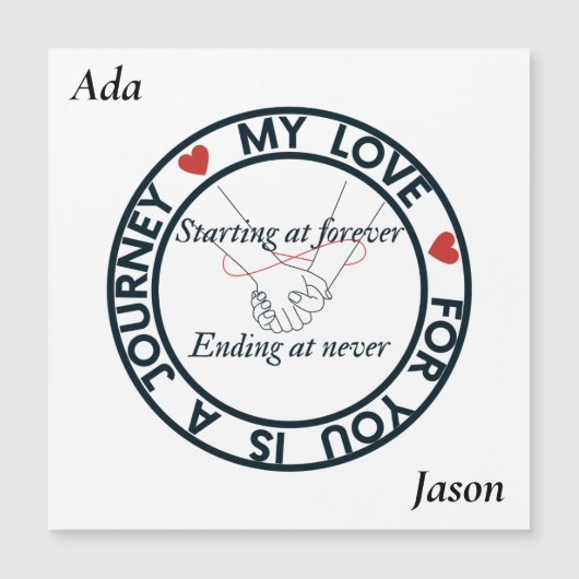 Carte Magnétique Le voyage de l'amour sans fin (Devant)