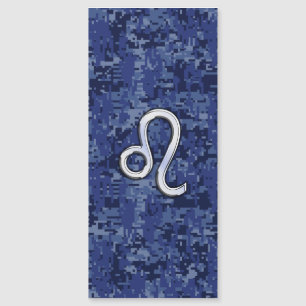 Carte Magnétique Leo Zodiac Sign on Navy Blue Digital Camouflage