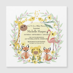 Carte Magnétique Les animaux de la jungle baby shower garçon ou fil