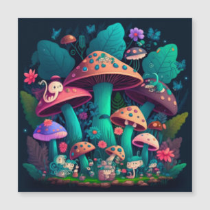 Carte Magnétique Les elfes de champignons dans le champ