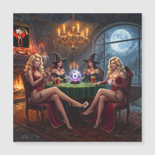 Carte Magnétique Les filles vampires au poker veulent juste s'amuse