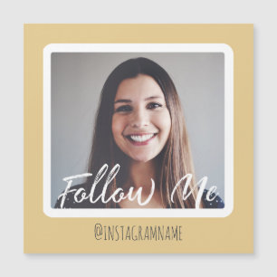 Carte Magnétique Les médias sociaux jaunes modernes me suivent