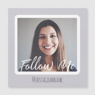 Carte Magnétique Les médias sociaux violets modernes me suivent