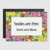Carte Magnétique Les sourires sont gratuits (Devant / Derrière)