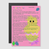 Carte Magnétique Lettre du Lapin de Pâques Œuf Poussin Jaune Rose (Devant / Derrière)